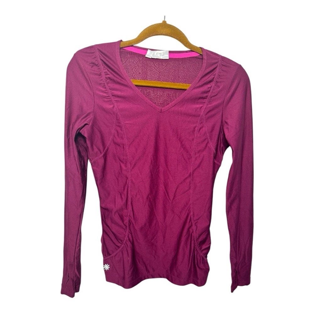 Athleta Wick It Good Lace Back Long Sleeve Running Hiking Shirt